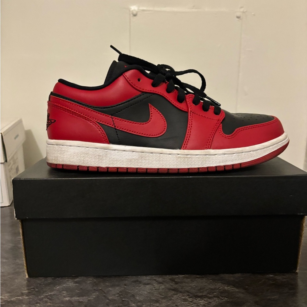 Nike Jordan 1 Low Men’s 8.5 Women's 10 Shoes - Red and Black